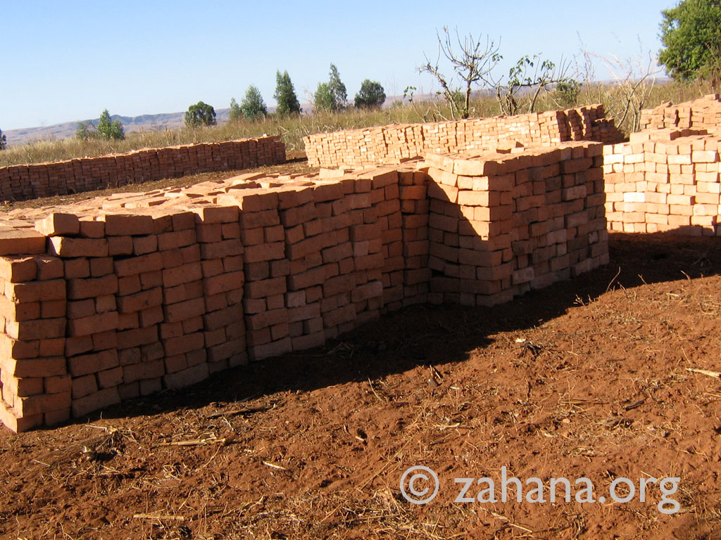 Bricks for the future school in Fiarenana, Madagascar
