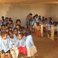 The almost finished classroom in Fiarenana, Madagascar