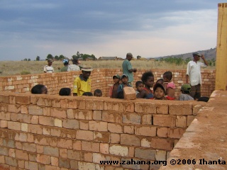 The walls of the new school going up in Faidanana madagascar