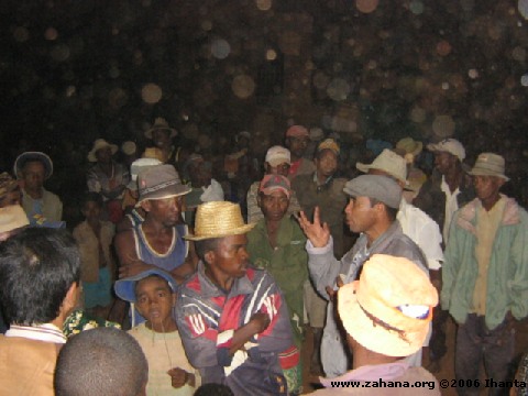 Community meeting at night