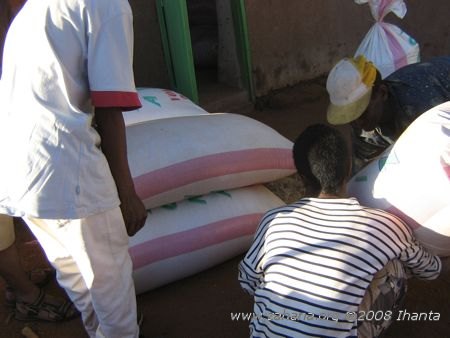 rice bought by Zahana for the village kids