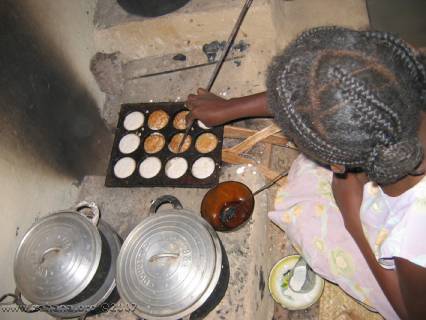 Mofo Gasy being made over and open fire in Madagascar