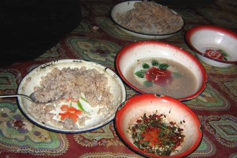 close-up of a plate of rice for lunch ina village of Madagascar