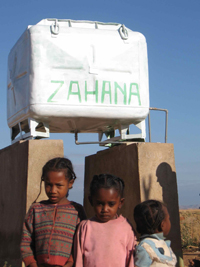 Water tank in the village in Madagascar. Zahana.org