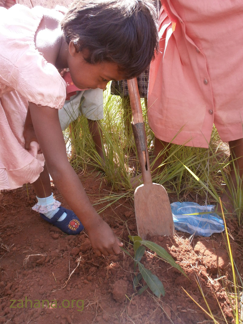 girl planting a tree in madagascar zahana.org